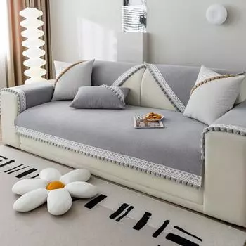 Подушка для дивана на все времена года, нескользящий меховой шарик шенилл, новый чехол для дивана, кружевной чехол, подушка-подушка 70*70cm