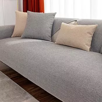Подушка для дивана Нескользящая хлопковая льняная ткань для четырех сезонов Простой лен Старая грубая ткань Чехол для дивана Тканевый чехол Полотенце 70*70cm