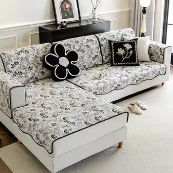 Подушка для дивана Нескользящий Устойчивый к пятнам Чехол для дивана с поддержкой шезлонга для максимального комфорта и стиля 50*60cm чёрный