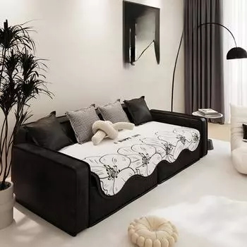 Подушка для дивана Nordic High-Cate Black and White, утолщенная, нескользящая, из цельного дерева, зимняя, теплая 90*90cm