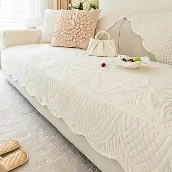 Подушка для дивана Nordic Simple Solid Color Four Seasons Universal Short Plush Anti-slip Sofa Pad Modern Sofa Pad Seat Podboard Position Towel 70x70 A