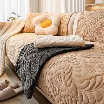 Подушка для дивана Nordic Simple Winter Plush Affordable Luxury Style Подушка Утолщенная нескользящая кожаная подушка для дивана Чехол Ткань Универсальный 70*70cm