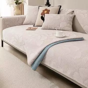 Подушка для дивана Nordic Solid Color Chenille Simple Four Seasons Universal Sofa Cover Cloth Anti-Cat Scratch Anti-Slip Sofa Cushion 70x70