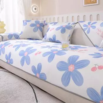 Подушка для дивана, новая летняя высококачественная подушка для сиденья из ледяного шелка для лета, крутая моющаяся нескользящая ткань для чехла на диван 70*70cm