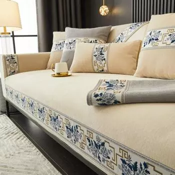 Подушка для дивана, новая, в китайском стиле, противоскользящая подушка для сиденья, всесезонная, универсальная, чехол для дивана, защитный коврик, ткань для дивана 70*70CM