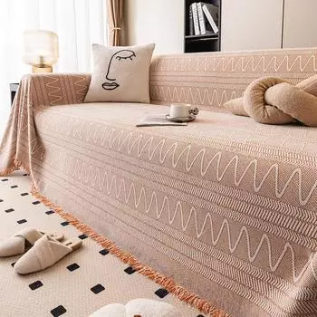 Подушка для дивана, новинка, универсальная универсальная синельная подушка «все включено», простая цельная ткань, не царапающая пылезащитный чехол 180*130