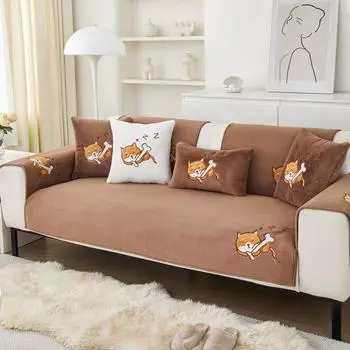 Подушка для дивана, однотонная плюшевая подушка, осень и зима, новый высококачественный утолщенный нескользящий чехол для дивана, ткань 70x70