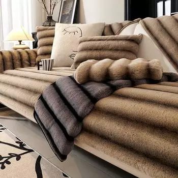 Подушка для дивана осень и зима, прямой ряд, утолщенная плюшевая подушка с кроликом, нескользящая ткань, зимняя элитная подушка для дивана 70*70