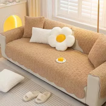 Подушка для дивана Plush Rose, новая зимняя утолщенная плюшевая подушка, нескользящая кожаная ткань для дивана 70*70cm