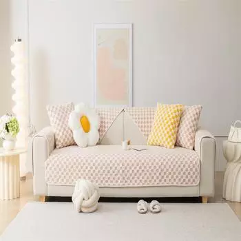 Подушка для дивана, плюшевая, нескользящая, простая, современная, легкая, роскошная, кожаная подушка для четырех сезонов, утолщенный чехол для дивана с флисовой подкладкой 70x70cm