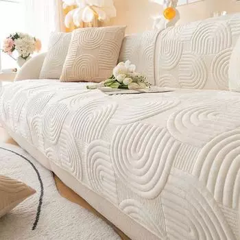 Подушка для дивана плюшевая, нескользящая, всесезонная, кожаный чехол для дивана в зимнем стиле, тканевый чехол 70*70