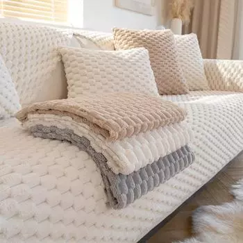 Подушка для дивана, плюшевая, простая, современная, нескользящая подушка для сиденья, универсальный зимний кожаный чехол для дивана на четыре сезона, тканевый чехол на спинку, полотенце 70*70