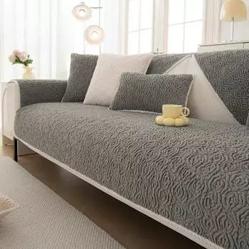 Подушка для дивана, плюшевая, утолщенная, нескользящая, простой современный кожаный чехол для дивана, тканевый зимний чехол 70X70