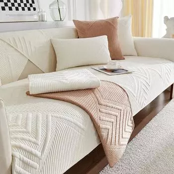 Подушка для дивана, плюшевая утолщенная простая четырехсезонная универсальная легкая роскошная зимняя нескользящая подушка, кожаный чехол для дивана 70*70cm