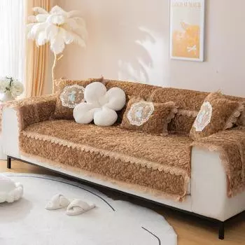 Подушка для дивана, плюшевая зимняя утолщенная нескользящая подушка, универсальный кожаный диван для четырех сезонов, специальный выпуск 70*70cm