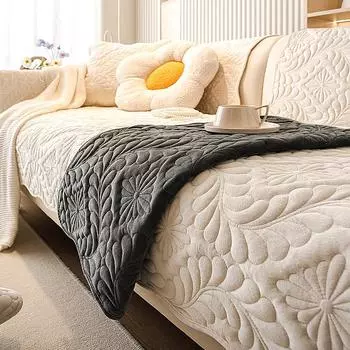 Подушка для дивана, простая современная легкая роскошная подушка, толстая нескользящая зимняя плюшевая кожаная ткань для дивана, четыре сезона 70*70