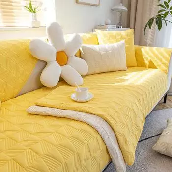 Подушка для дивана Простая современная подушка Нескользящая Высококлассный чехол для дивана Чехлы для четырех сезонов Универсальная летняя полная ткань Легкая роскошь 70*70