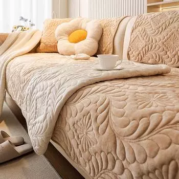 Подушка для дивана, простая ткань для гостиной, зимняя плюшевая подушка, толстый нескользящий кожаный чехол для дивана, ткань 70*70cm