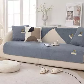 Подушка для дивана, простой современный кожаный чехол для дивана, Нескользящая подушка, теплая осенне-зимняя крышка для дивана, полотенце 70*70cm зелёный