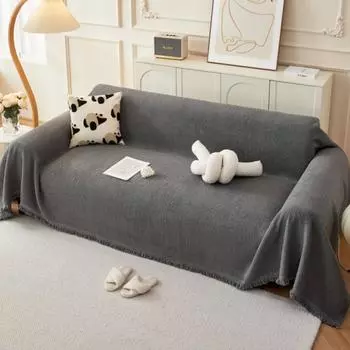 Подушка для дивана, пружинная, против кошачьих царапин, универсальный чехол для дивана, полотенце, кремовое, ветровое, сплошное цветное одеяло для дивана 180x130cm кофейный