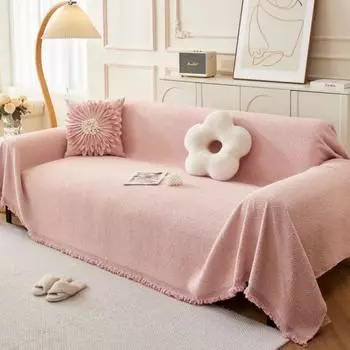 Подушка для дивана, пружинная, против кошачьих царапин, универсальный чехол для дивана, полотенце, кремовое, ветровое, сплошное цветное одеяло для дивана 180x130