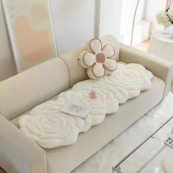 Подушка для дивана Rose Velvet специальной формы, зимняя утолщенная нескользящая подушка, нестандартный кожаный чехол, плюшевый чехол из высококачественной ткани 60*60cm