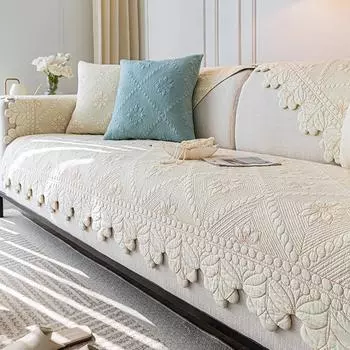 Подушка для дивана с цветочным жаккардом для гостиной, хлопковое нескользящее полотенце для дивана, чехол для дивана, коврик для дивана 70x70 A