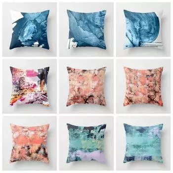 Подушка для дивана с изображением автомобиля, наволочка для подушки, абстрактная синяя наволочка, модная 40x40cm