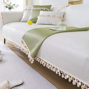 Подушка для дивана с кисточкой, ощущение прохлады, ледяной шелк, лето, лето, лето, лето, коврик, подушка, нескользящая подушка для дивана в гостиной, поручни, полотенце 70*70cm