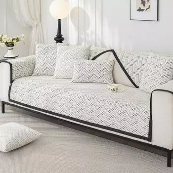 Подушка для дивана с принтом шенилла Four Seasons Universal Luxury Premium Feeling нескользящая спинка для гостиной, чехол для дивана, ткань Towe 70x70cm 1pcs хаки