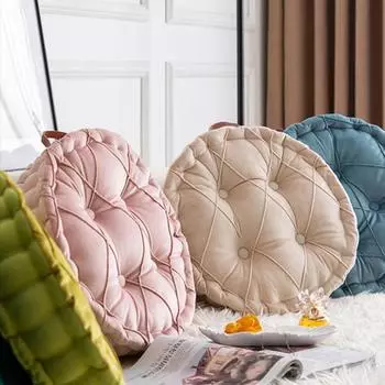 Подушка для дивана с прочной ручкой, супермягкая толстая круглая подушка для балкона, подушка для сидения на полу, товары для дома синий