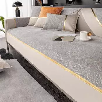 Подушка для дивана с волнистым узором из шенилла, нескользящая, всесезонная, современная, простая, чехол для сиденья, подлокотник, тканевый чехол 70*70cm