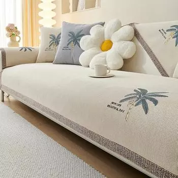 Подушка для дивана с вышивкой из синели, всесезонная универсальная противоскользящая новая крышка для дивана, задняя крышка, тканевое полотенце 70*70CM