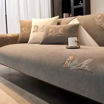 Подушка для дивана с вышивкой синелью, всесезонное нескользящее полотенце для дивана, простой чехол для дивана в скандинавском стиле 70*70cm