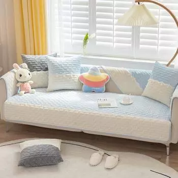 Подушка для дивана Simple Style, плюшевая, нескользящая, двухцветная, с защитой от царапин, с защитой от кошек, осенне-зимний чехол для дивана, тканевое полотенце 70*70cm