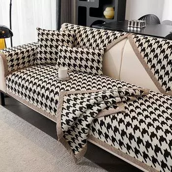 Подушка для дивана Синель Современная легкая роскошная подушка Четыре сезона Универсальный нескользящий кожаный чехол для дивана 70*70cm