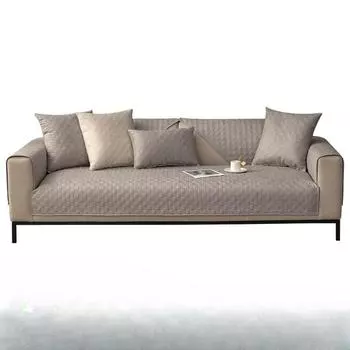 Подушка для дивана, стеганая водонепроницаемая простая серая клетчатая нескользящая подушка для дивана, спинка, полотенце, чехол для дивана 70*70