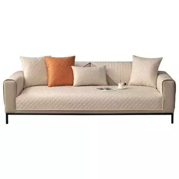 Подушка для дивана, стеганая, водоотталкивающая, простая, серая, в клетку, нескользящая, подушка для сиденья дивана, задняя крышка, чехол для дивана 70*70