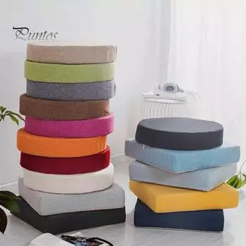 Подушка для дивана, супермягкая, износостойкая, льняная, дышащая, нескользящая, губчатая подушка для сиденья, стула, для дома Round белый