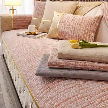 Подушка для дивана Supreme Edition Modern Simple из высококачественной кожи, нескользящая, универсальная, из шенилла, Four Seasons, полотенце 70*70cm синий