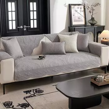 Подушка для дивана, универсальная для всех сезонов, новая летняя нескользящая подушка из чистого хлопка кремового цвета, легкий роскошный и высококачественный летний чехол 70*70cm