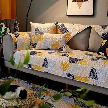 Подушка для дивана, универсальная на все сезоны, полностью хлопковая ткань, противоскользящая подушка для сиденья, простой современный чехол для дивана, полотенце для спинки в гостиной 70*70