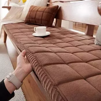 Подушка для дивана Универсальная нескользящая зимняя секция Плюшевая подушка для дивана в гостиной 50*50cm синий