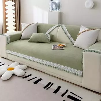 Подушка для дивана, универсальная нескользящая меховая подушка из синели, чехол для дивана, кружевной чехол, тканевые подушки, подушки для сиденья 70*70cm