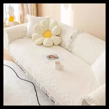 Подушка для дивана, универсальная нескользящая хлопковая подушка на четыре сезона, летняя корейская подушка в пасторальном стиле, тканевый простой современный чехол 70*70cm