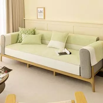 Подушка для дивана, универсальная нескользящая новая плюшевая утолщенная подушка на четыре сезона, тканевое полотенце с цветными блоками 70x70