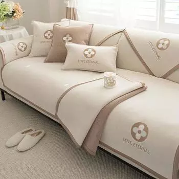 Подушка для дивана, универсальная однотонная синель на четыре сезона, простой чехол в корейском стиле, тканевая подушка для сиденья, кремовый цвет, подушка, чехол для дивана 70*70