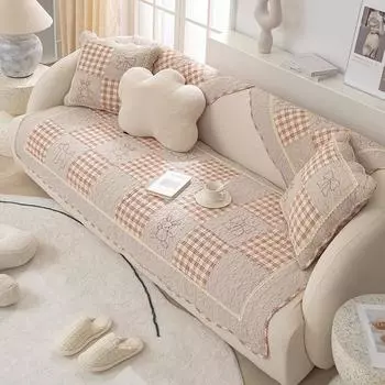 Подушка для дивана, универсальная подушка из чистого хлопка на четыре сезона, простая, современная, из скандинавского хлопка, нескользящая ткань для полотенец для дивана, летняя подушка 70*70cm