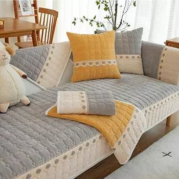 Подушка для дивана, универсальная скандинавская простая нескользящая подушка для сиденья на четыре сезона, современный зимний кожаный чехол для дивана, тканевый чехол 70*70