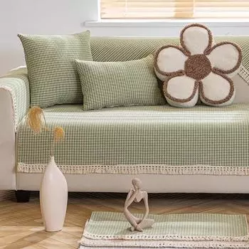 Подушка для дивана, универсальная всесезонная, противоскользящая ткань, льняная грубая ткань, современный и простой чехол, чехол на спинку, тканевое полотенце, подушка для сиденья 70*70cm